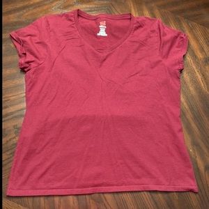 Womens Hanes Nano Short Sleeve V-Neck T-Shirt Size XL